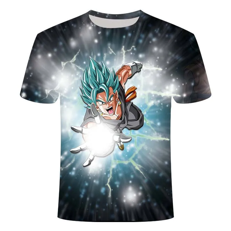 

2021 new summer boy T-shirt round neck 3D printing polyester cartoon cute size men's short-sleeved casual clothes