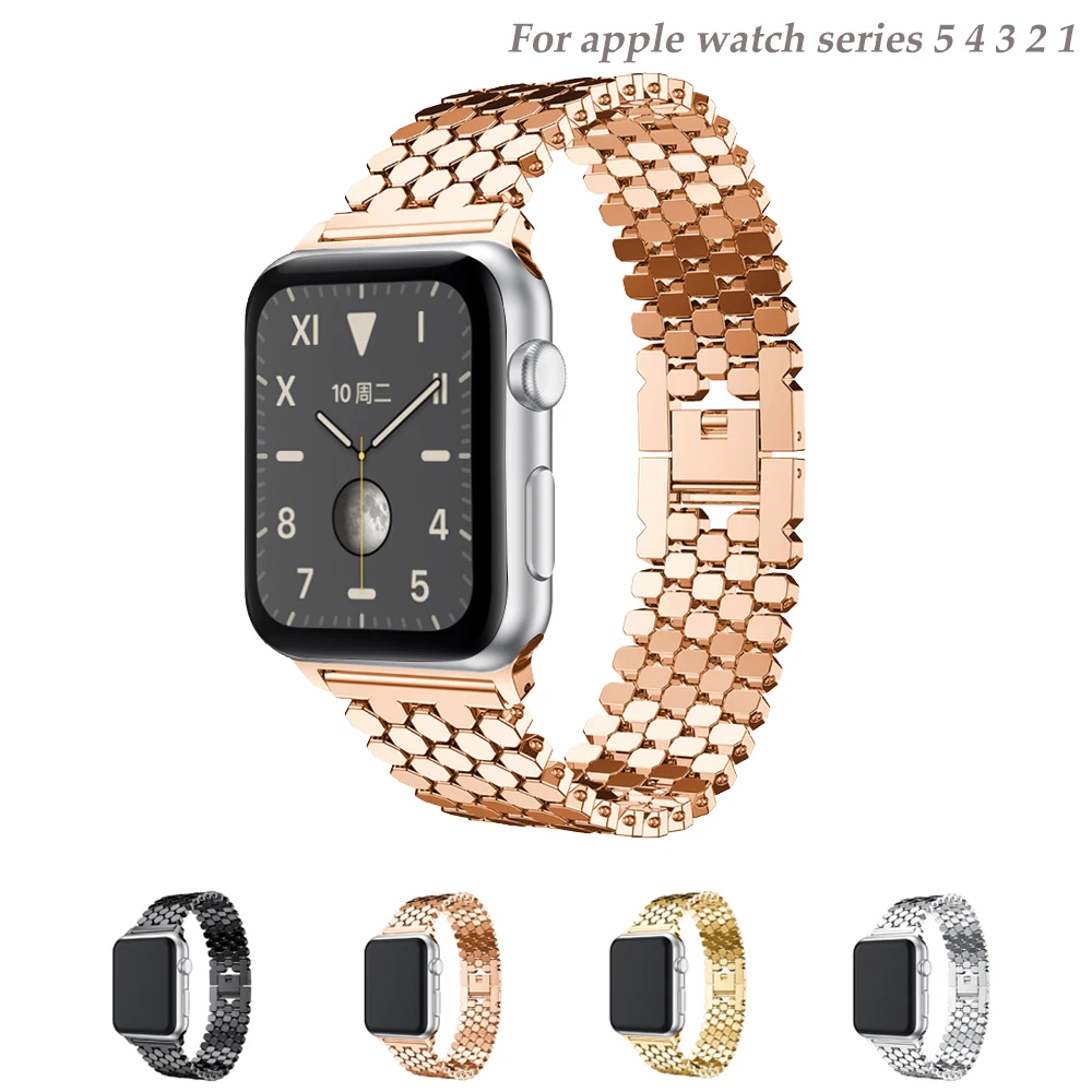 

sport stainless steel strap For apple watch 5 4 band 44mm 40mm iwatch 3/2/1 42mm 38m pulseira metal link bracelet belt Accessory