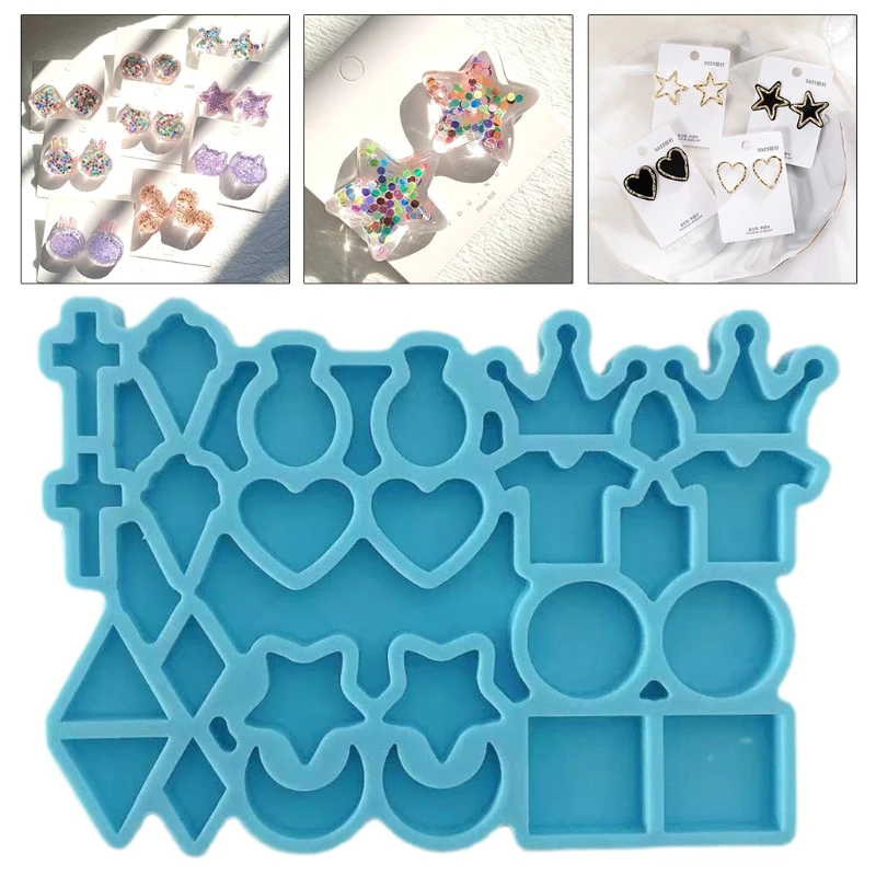 

Silicone Earring Collection Mold Epoxy Resin Jewelry Mold Resin Casting Pendant Mold Suitable for Diy Resin Crafts