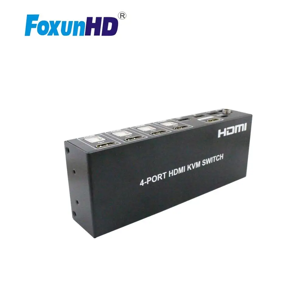 USB коммутатор Foxun 4X1 HDMI2.0 с поддержкой KVM 4 портовый HDMI 4k|KVM-переключатели| |
