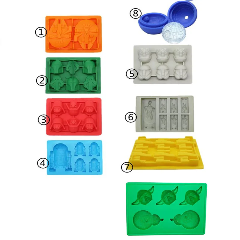 Cake Decorating Moulds Silicone Molds for Baking Chocolate Candy Gummy Dessert Ice Cube Molds for Star War Fans