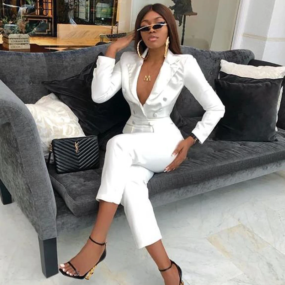 Осень 2020 Новый Модный женский комбинезон сексуальный с длинным рукавом