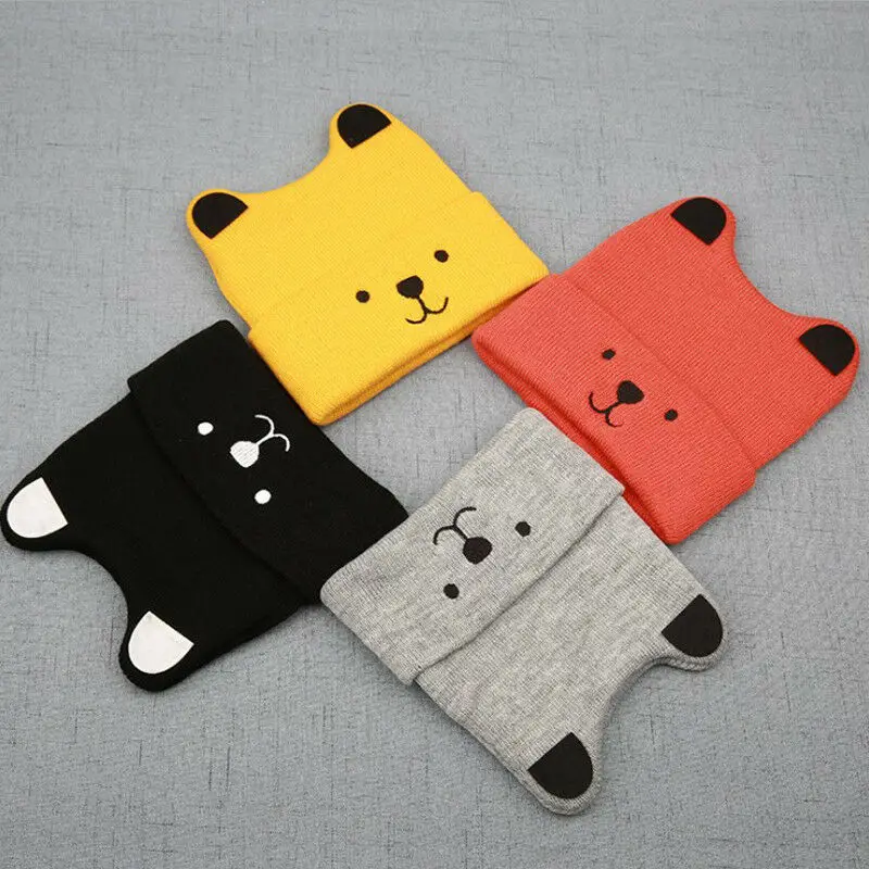 

New Baby 3D Cartoon Hat Spring Autumn Baby Hat for Boys Girls Knitted Cap Winter Warm Solid Color Children Hat