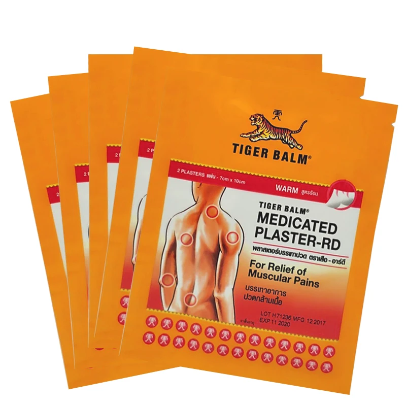 

10 Sheets Tiger Balm Pain Relieving Patch medical Plaster, Warm Medicated Pain Relief, Plaster-RD, Relief Muscular Aches 7*10 cm