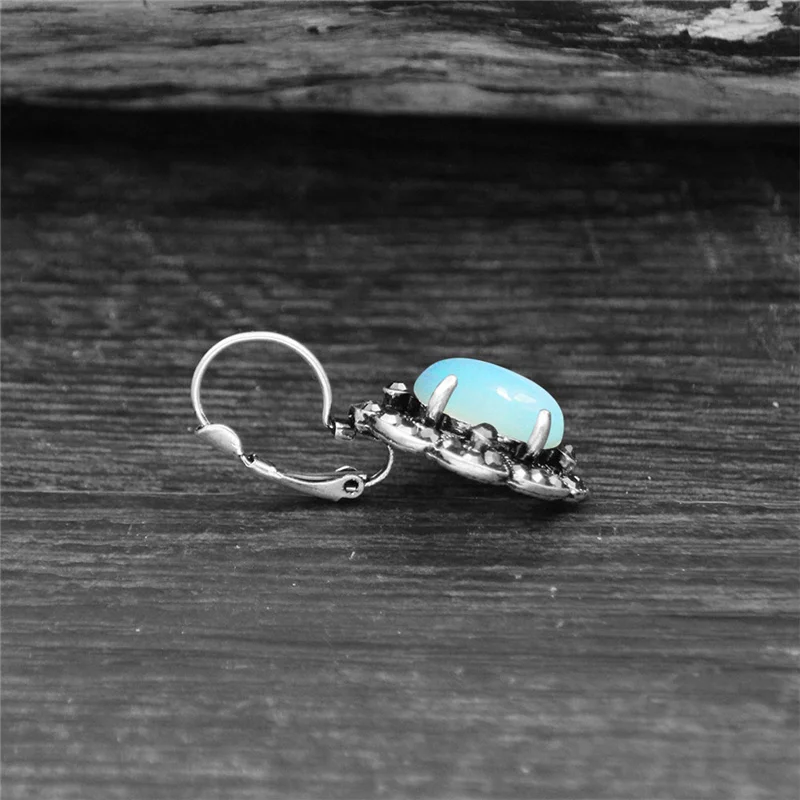 Женские серьги с опалом стразы Винтажные лунным камнем антикварные