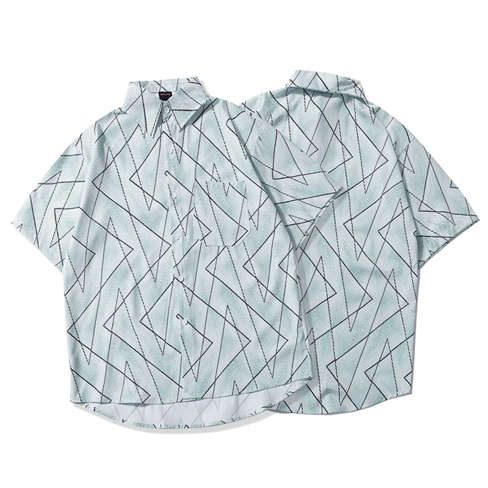 

ERIDANUS New Short Sleeve Men's Shirt Summer Fashion Loose Pattern Printing Lapel Cardigan Daily New Casual Clothing MCS163