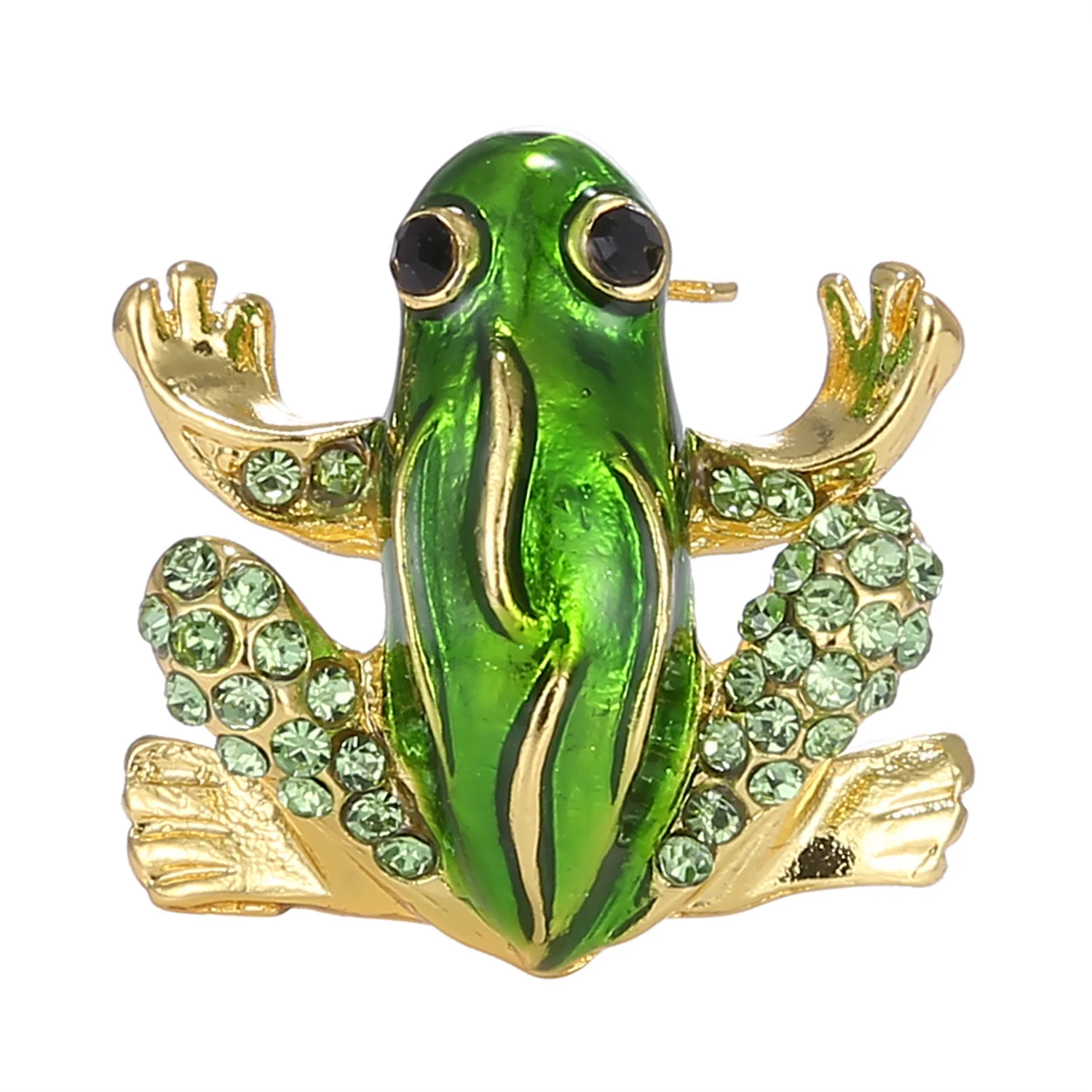 Женская Брошь в виде животного зеленая брошь с кристаллами | Украшения и