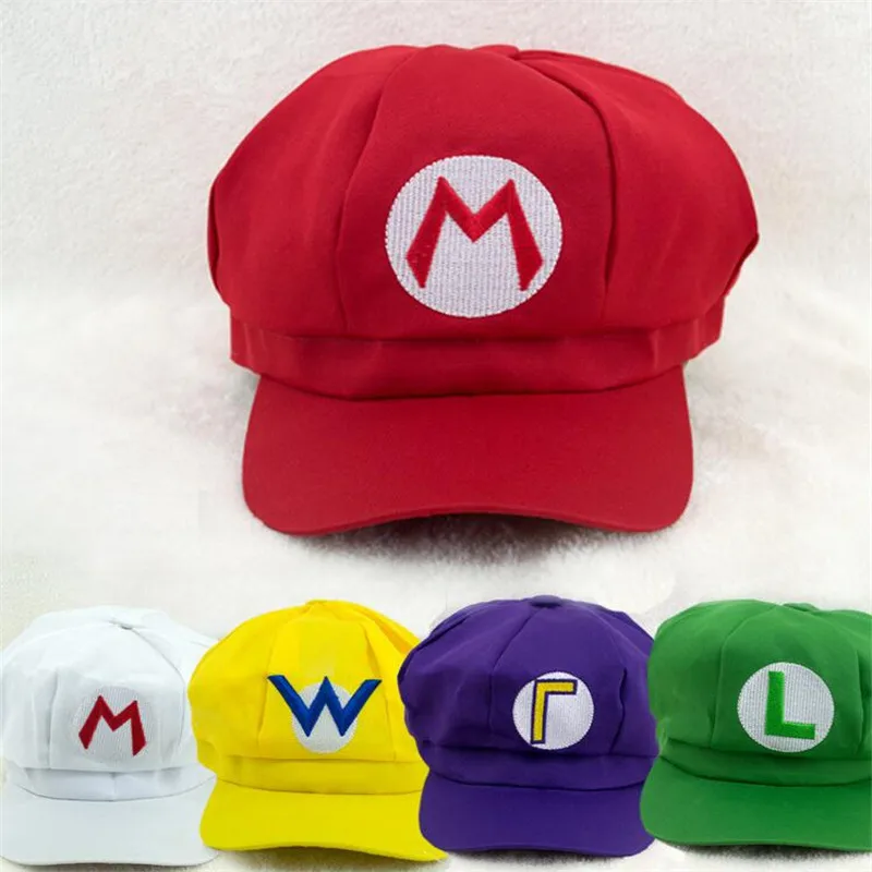 

Game Super Luigi Bros Baseball Cap Cosplay Yoshi Wario Waluig Sun Hats Carnival Party Prop