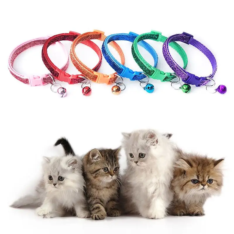 Нейлоновый ошейник для собак блестящий поводок ошейники Перро с колокольчиком