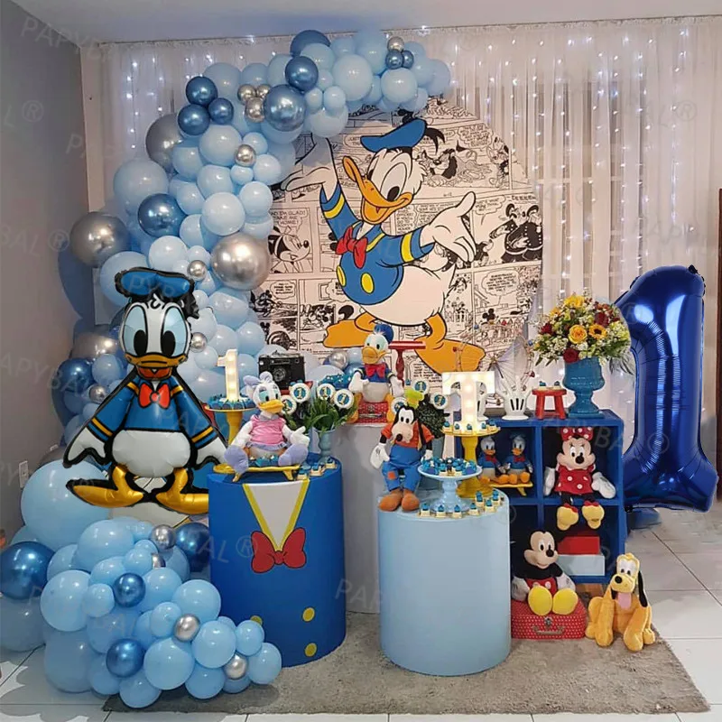 

1Set Disney Donald Duck Foil Balloons Garland Arch Kit Kids Birthday Party Decor 32inch 1-9 Number Foil Balloon Globos Supplie