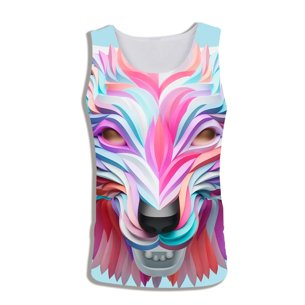 Plus Size 2019 Summer Tops Men Casual Slim Tank 3D Print Bear Animal Funny Tees Fitness Vest Fashion XXXL |