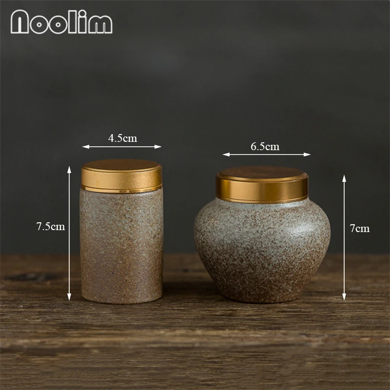 Керамическая простая чайная канистра пуэр мини креативная герметичная банка для