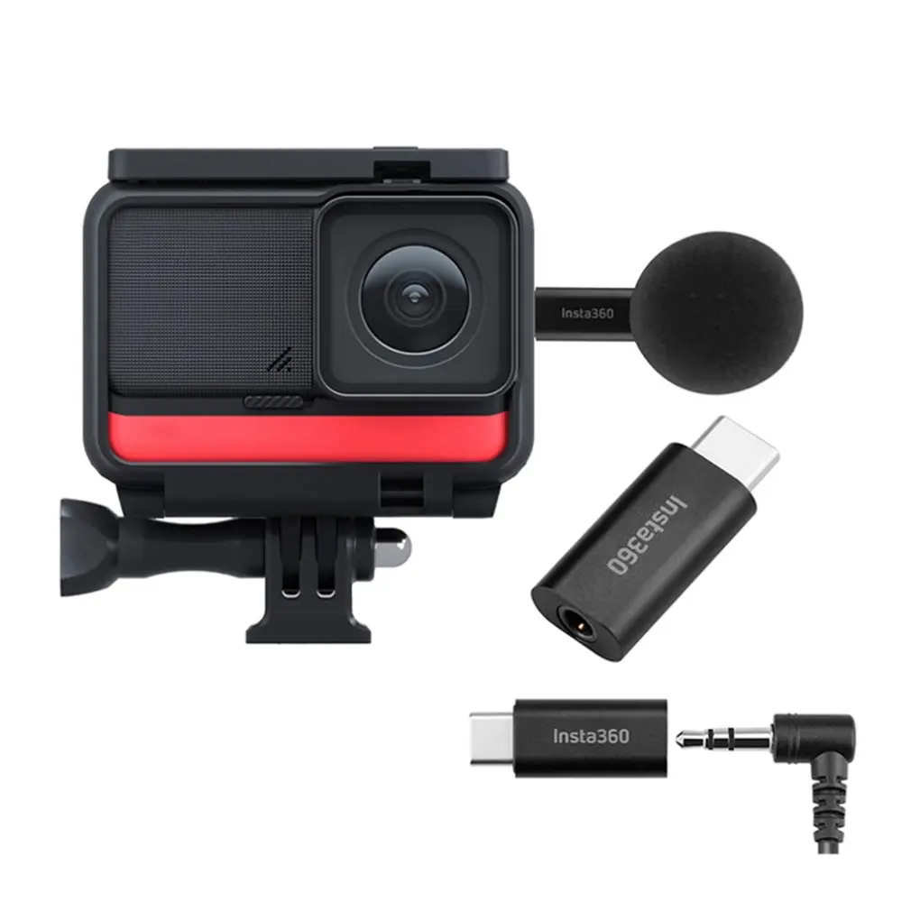 Оригинальный адаптер + микрофон для Insta360 One R 3 5 мм Trs конверсионный порт аудио 2шт