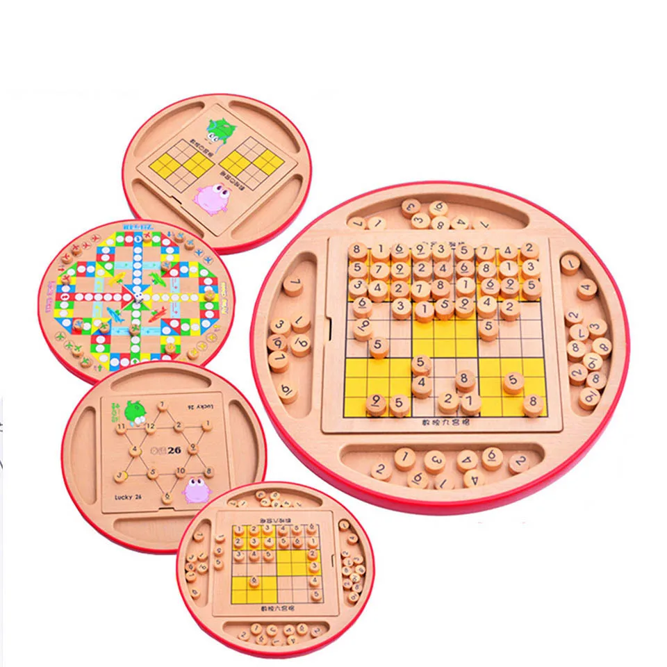 Детские шахматы Sudoku из бука пять в одном 28*28 5*4 5 см 100 шт./компл. настольная