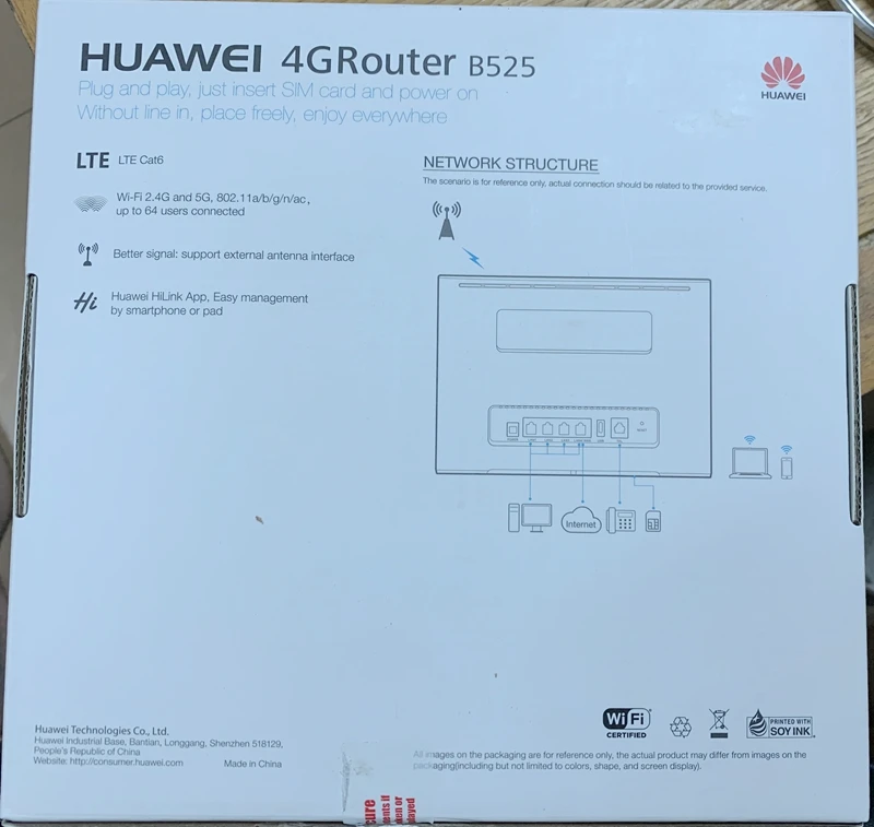 Unlokced Huawei B525 B525s-23a 4G 300Mbps LTE CPE Wifi Router with SIM Card Slot B525s-23A Wireless Antenna |