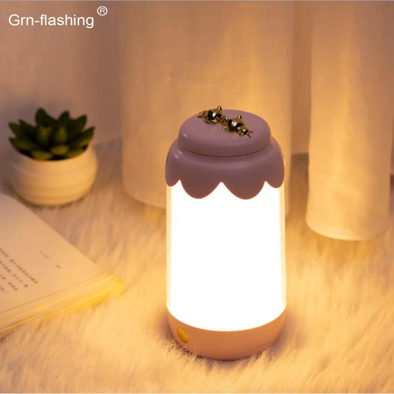 

RGB Colorful Led Table Desk Lamp Creative Baby Night Lamp USB Recharge Handing Bottle Light Decor Bedroom for Kids Gift Present