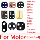 10 шт.лот, стеклянный объектив камеры, задняя камера, стеклянный объектив, наклейка для Moto E6 E7 Z3 Z4 G9 Play Plus One Vision Fusion E 2020 E6s