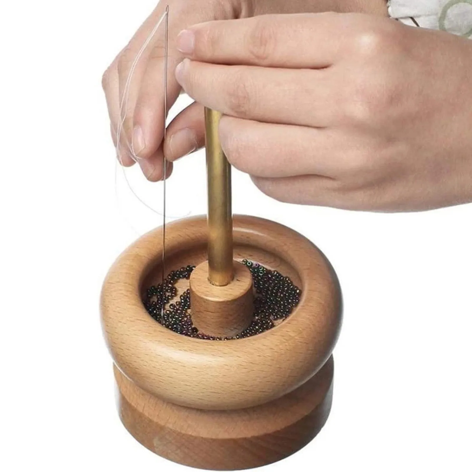 

Diy Making Bead Spinner Holder Gem Workshop Wooden Crafting Project Stringing With Big Eye Needle Gifts Bead Spinner Holder
