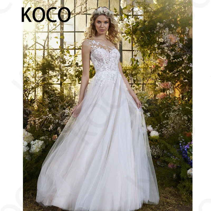 

MACDOUGAL Wedding Dresses 2021 Elegant One Shoulder Tulle Beach Party Bride Gown Appliques Vestido De Novia Civil Women Skirt