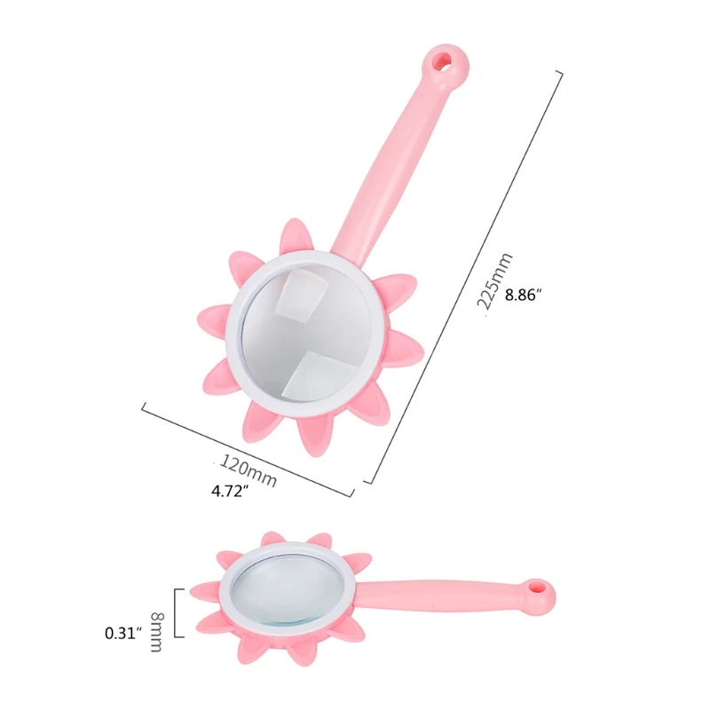 

ABS Silicone Acrylic Lens 5X10X Handheld Magnifying Glass Portable Magnifying Loupe Blue/Green/Pink/Yellow Magnifier K0AA