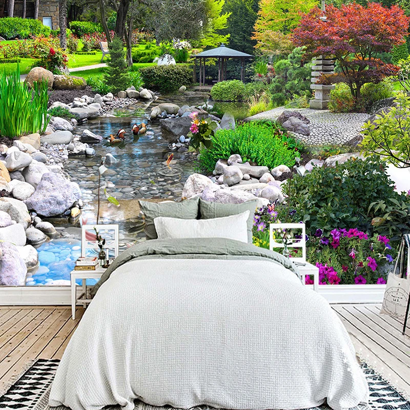 Пользовательская фотография настенная бумага 3D парк зеленые растения