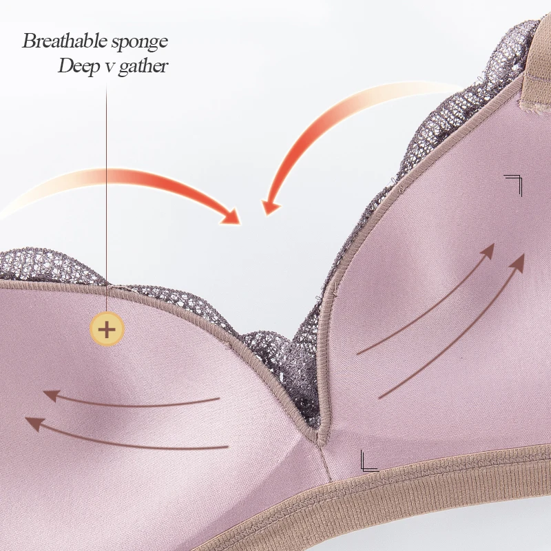 

Cute Lace Push Up Bra Seamless Girls Bras Women Brassiere Ladies A B Cup Lingerie Sexy Bralette Wire Free Thin Underwear Female