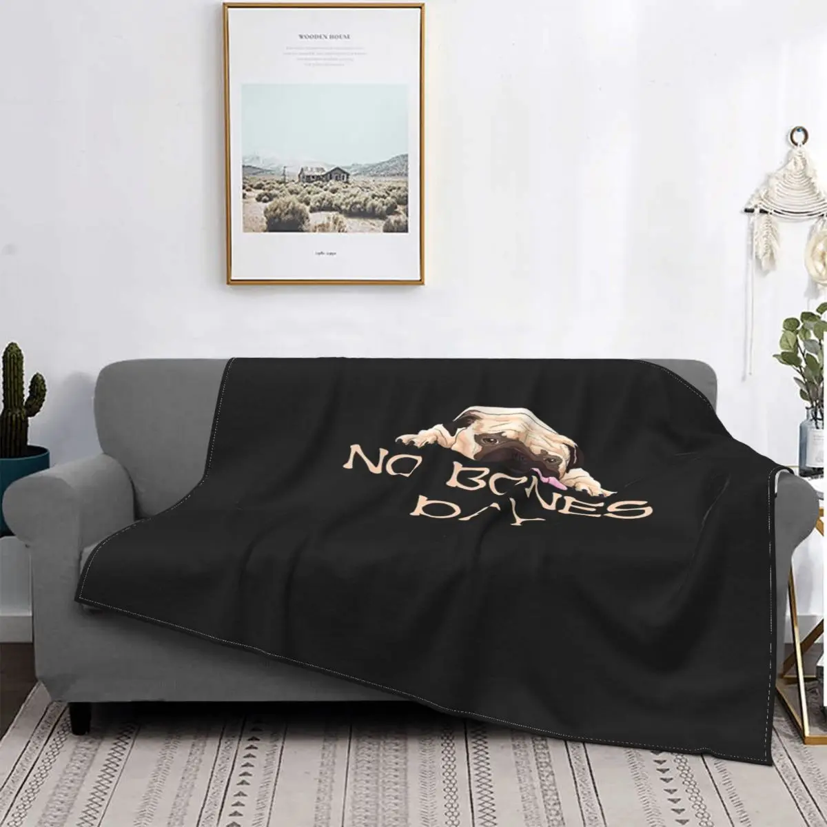 

Noodle The Pug Bones Days 23, manta a cuadros para cama, sofá, cama, colcha 135, manta doble, textil de lujo para el hogar