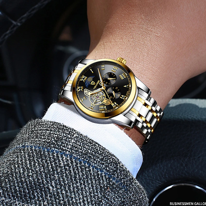 Tevise Топ бренд для мужчин Tourbillon автоматические механические часы Скелет часы для мужчин с автоматическим подзаводом мужские наручные часы Relogio Masculino