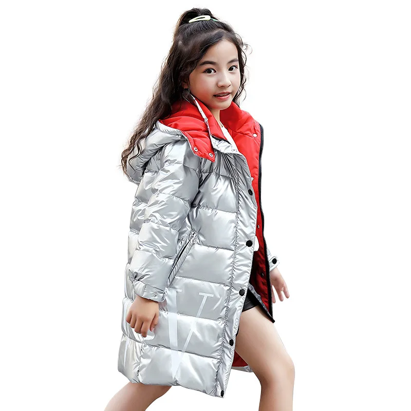 Новинка 2019 года зимние теплые куртки на белом утином пуху Одежда для девочек