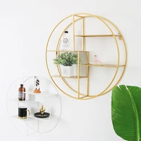 nordic iron shelf modern simple living room wall hanging creative circular wall storage shelf wall hanging decor
