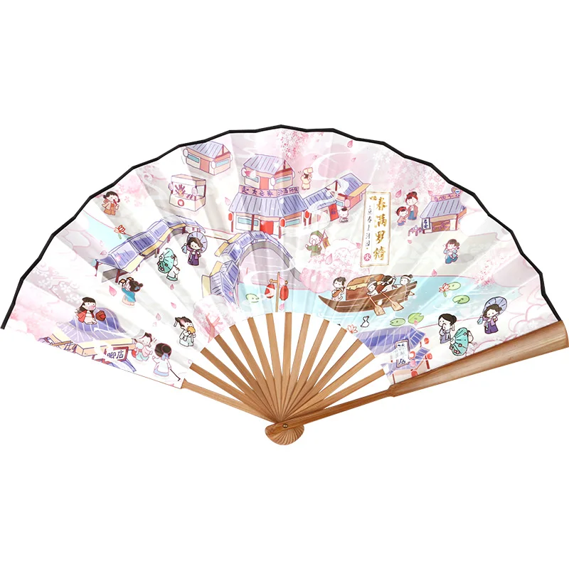 

Folding Fan Gift Bamboo Hand Fan Chinese Style Women Ventilator 33cm Painting Paper Classical Gift Collection Fan Portable Fans