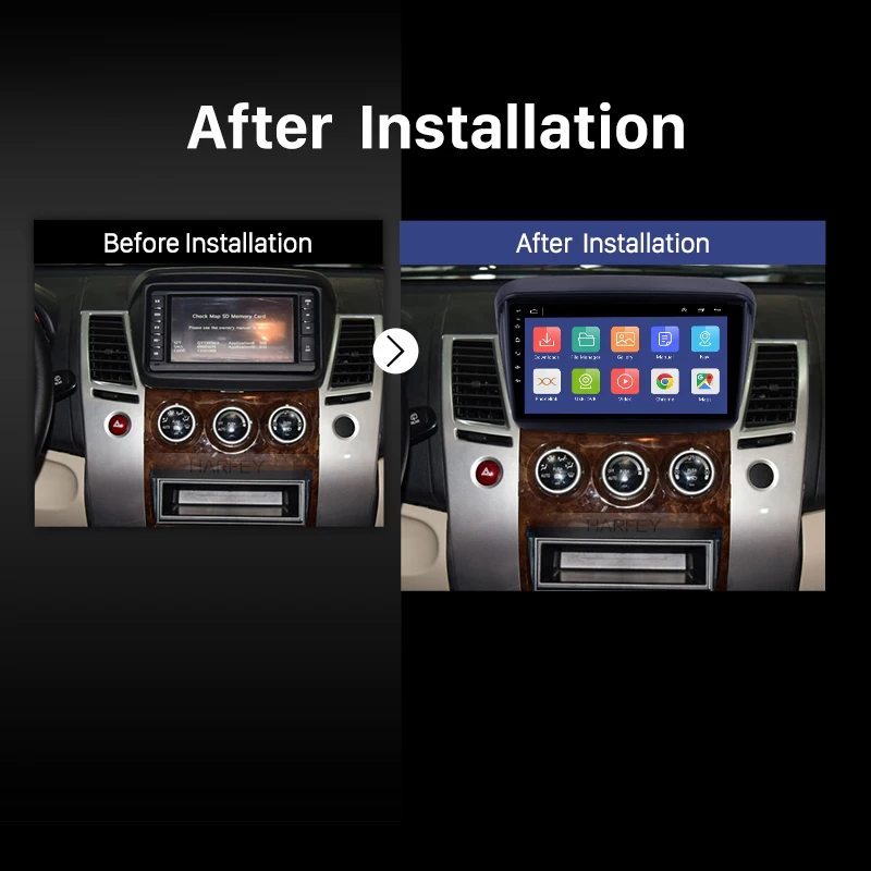 Harfey Android 9 0 Автомобильный GPS радио для MITSUBISHI PAJERO Sport/L200/2006 + Triton/2008 2010 2din