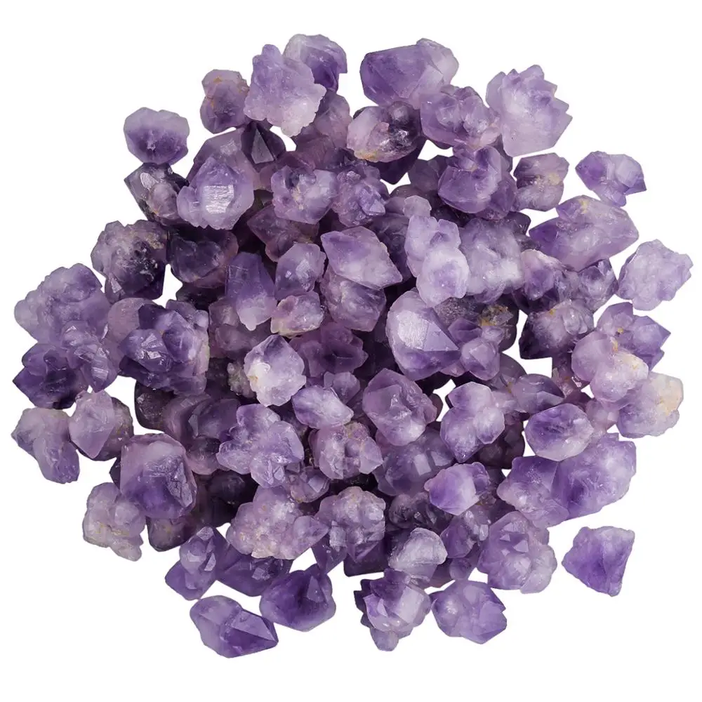 

TUMBEELLUWA 1lb(460g)Natural Purple Crystal Rough Stone,Irregular Raw Gemstone Point for Healing Reiki Jewelry Making Decoration