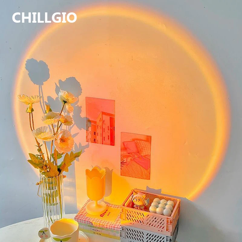 Миниатюрный светильник CHILLGIO С закатом атмосферный светодиодный проектор для