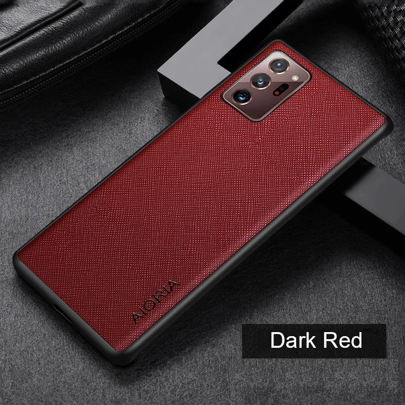 Case for Samsung Galaxy Note 20 10 9  Ultra Plus Lite funda cross pattern Leather skin cover Luxury phone case coque capa 