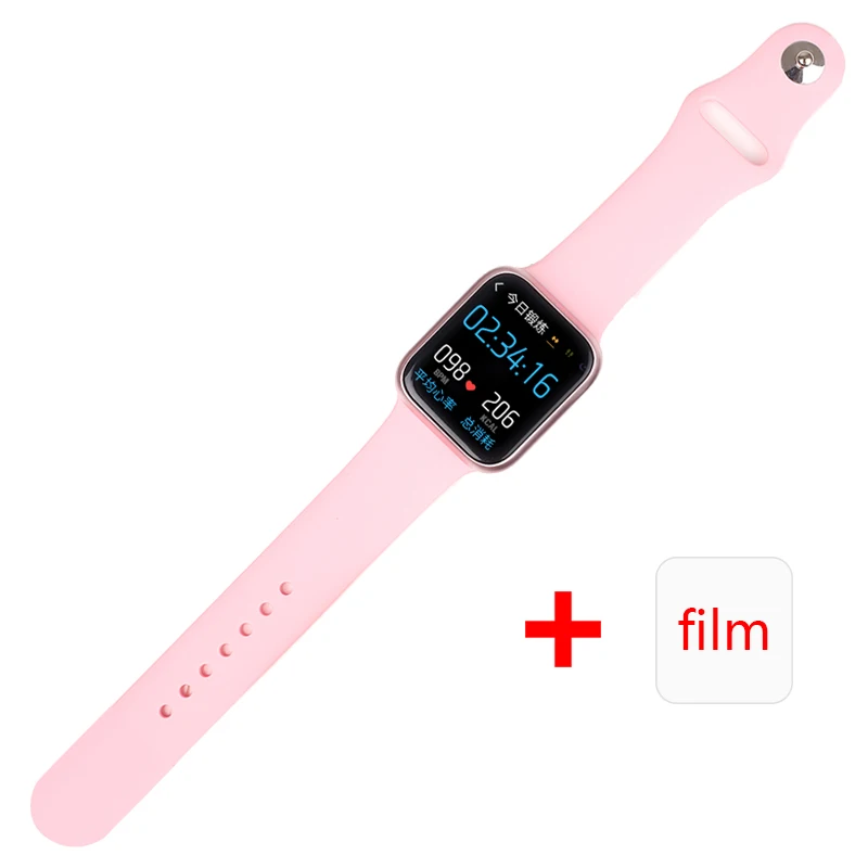 Silicone-Pink ESEED P90 Смарт-часы для мужчин IP68 Водонепроницаемый Полный сенсорный экран Поддержка беспроводной зарядки P80 P70 P68 smartwatch обновленная версия - Цвет: Silicone-Pink