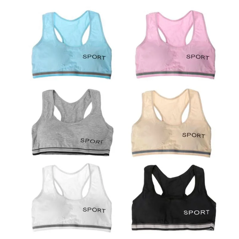 

2pc/lot Teenae Girls UNderwear Cotton Sport Puberty Bar for Young Student Training Bra 9-14 Years