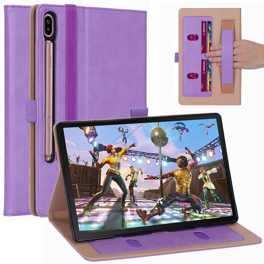 Чехол для планшета samsung Galaxy Tab S6 10,5 дюймов SM-T860 T865 чехол для планшета в стиле ретро из искусственной кожи чехол-книжка с отделением для карт и ремешком на запястье