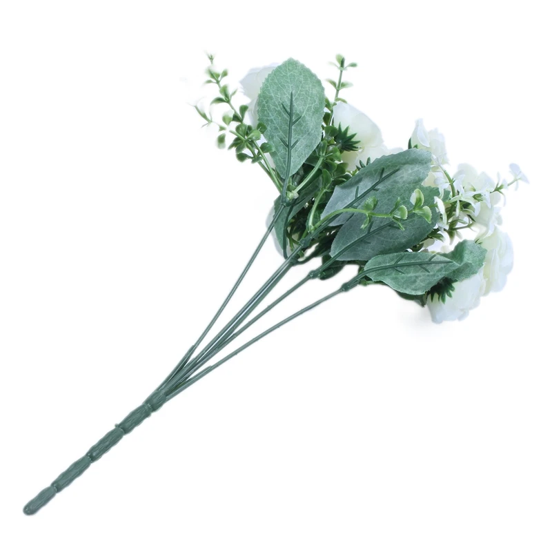 15 бутонов 1 бутон мини Искусственный Розовый Шелковый цветок белый