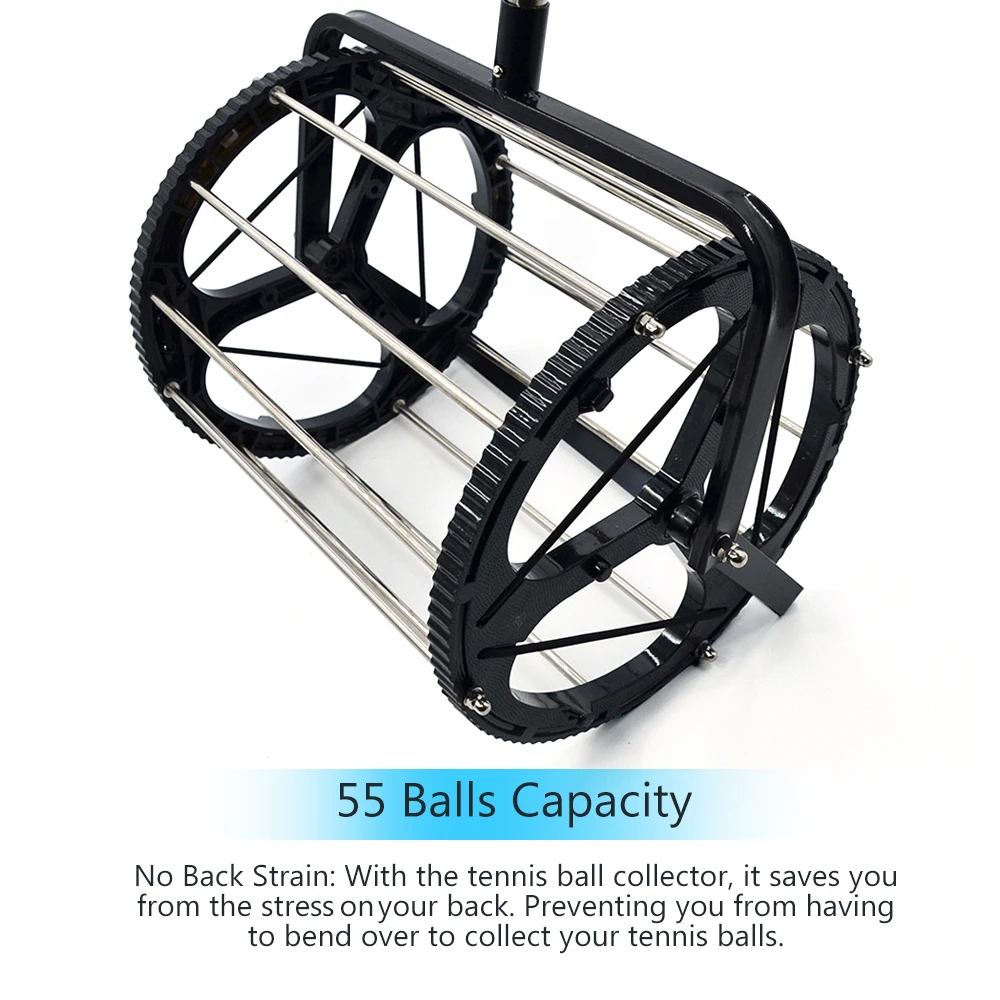 

55 шариков емкость теннисные мячи ретривер теннисный мяч подборщик мяч Хоппер роликовые теннисные принадлежности