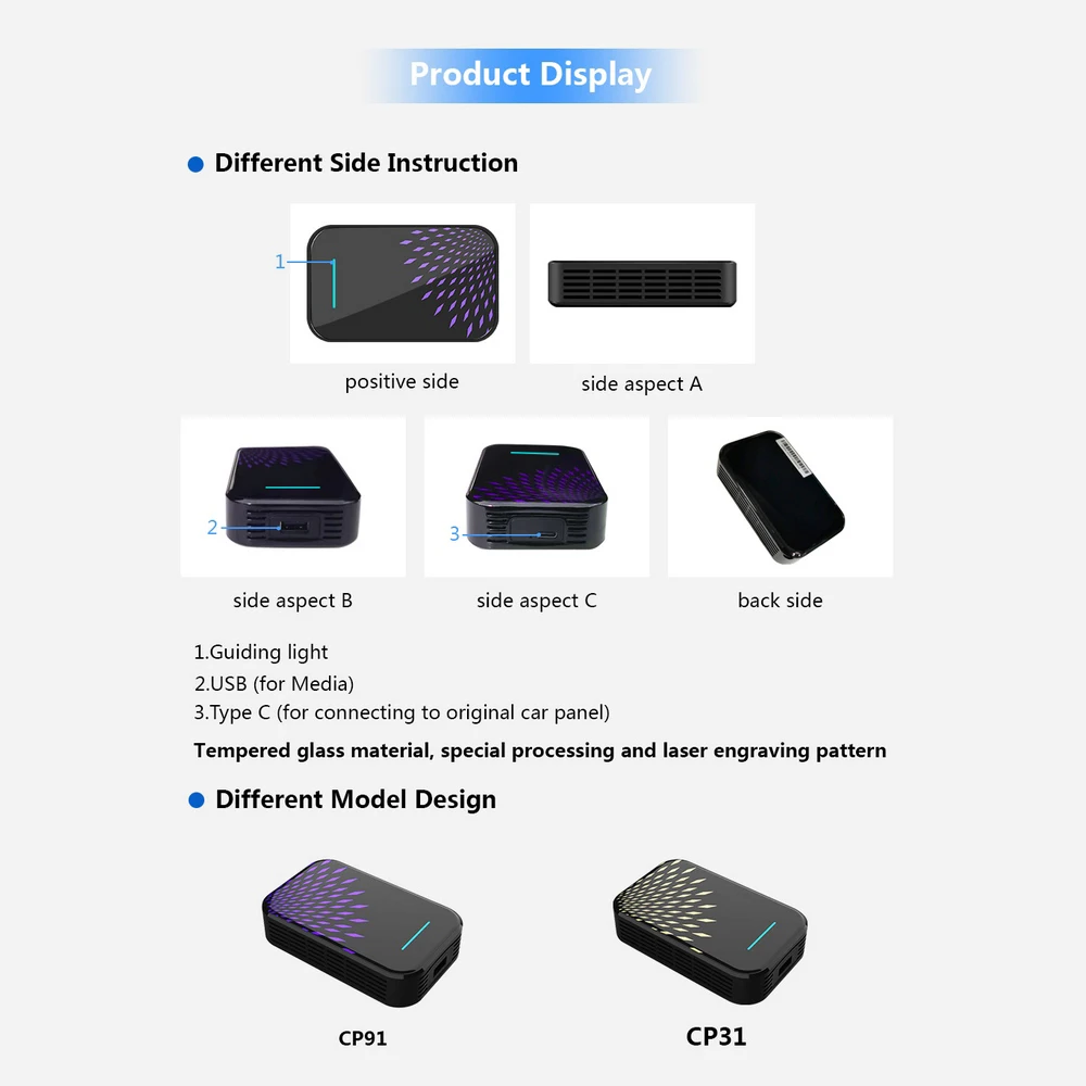 

Andriod 9.0 New Version Wireless Carplay with 4+32G Carplay Aibox Support Android Auto Media TV Box for Au-di V W Hyun-dai Sko-d