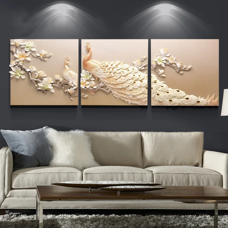 

Modern Resin 3D Embossed Painting Wall Hanging Decoration Crafts Home Livingroom Sofa Background Wall Sticker Mural Ornament Art