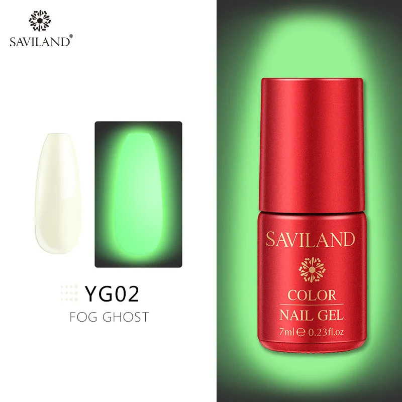 7ml YG02 Светящийся лак для ногтей SAVILAND, не протирает верхнее покрытие, 6 цветов, светящийся в темноте, Гель-лак для ногтей, отмачиваемый, УФ-Гель-лак, блеск в темноте - Цвет: 7ml YG02
