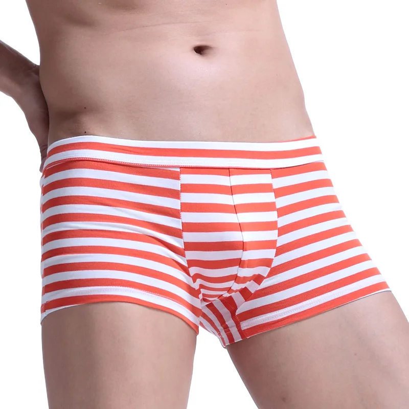Мужское нижнее белье мужское сексуальные полосатые хлопковые удобные трусы
