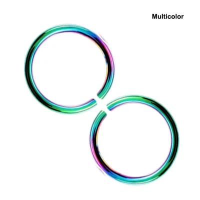 Multicolor x 2pcs 2 шт 20 г 0,8 мм тонкое кольцо в нос имитация перегородки спирали нострил пирсинг для губы поддельный пирсинг титана хряща поддельные серьги обруч - Окраска металла: Multicolor x 2pcs