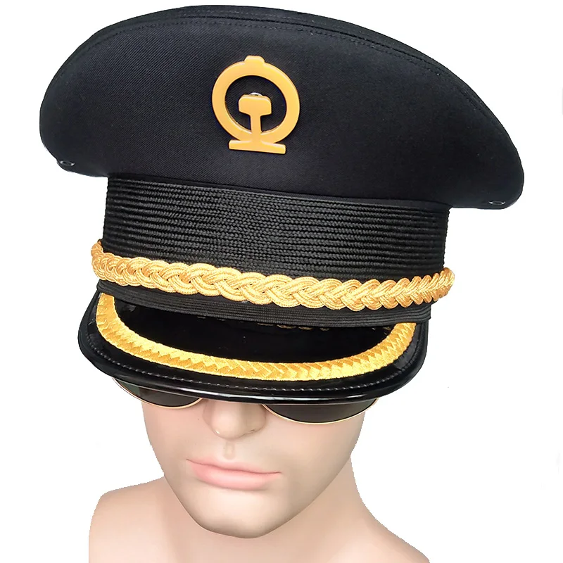 

Railway Big Cap High-speed Rail Train Attendant Hat Conductor Security Big Hat Cap Uniform Men and Women Summer Wide Brim Hat