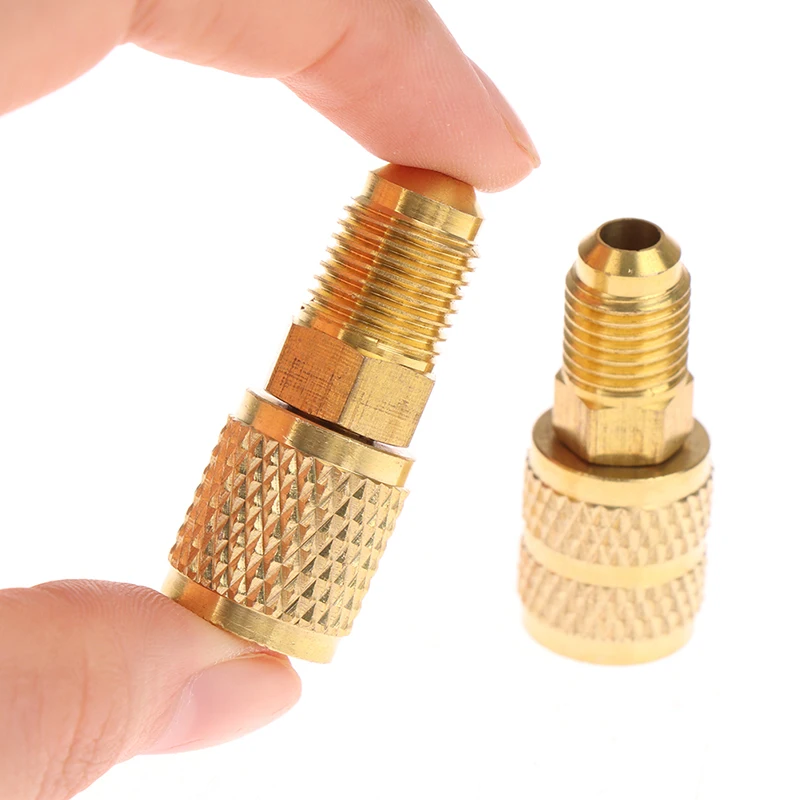 

2Pcs New Refrigeration Charging Air Conditioning Adapter For R410A R22 1/4" Liquid Safety Valve Hose R22 Copper Adapter