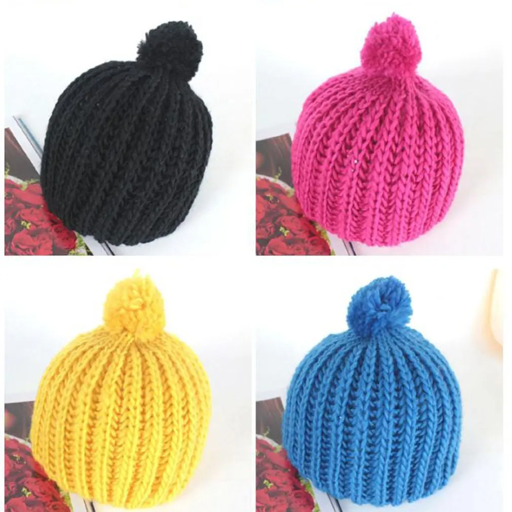 Зимний вязаный помпон детская шапка теплые мягкие вязаные шапки в стиле хип хоп