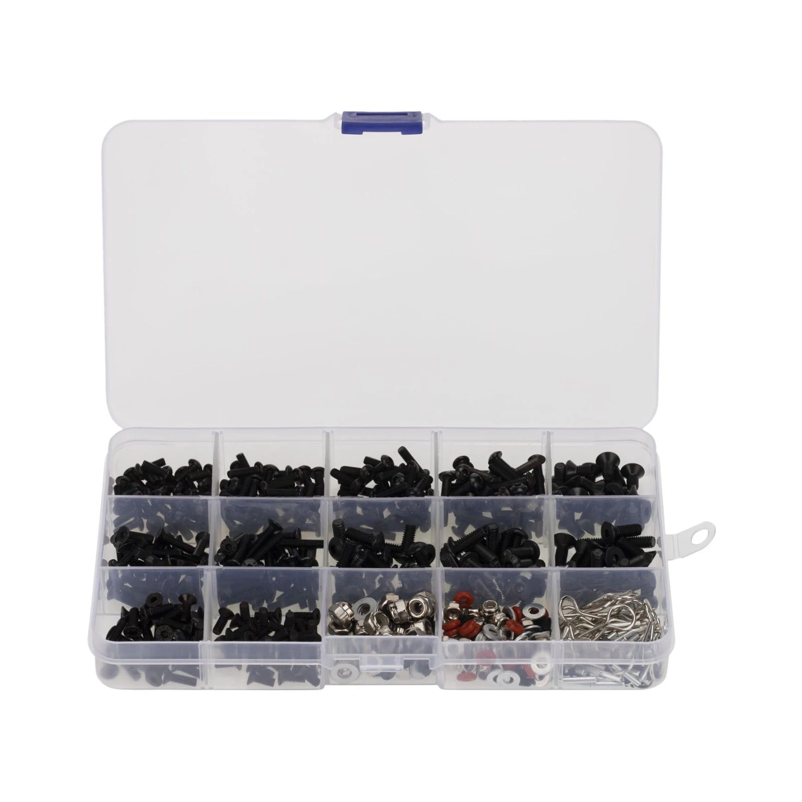 

500PCS Stainless Steel M3 Screws Nuts Pins Kit Fit for 1/8 RC Accessory