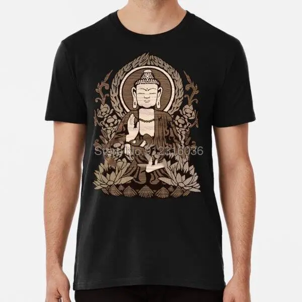 Men t shirt Siddhartha Gautama Buddha Wood Grain Women tshirt Men Cotton Tshirt Hip Hop Tees Tops Harajuku Streetwear